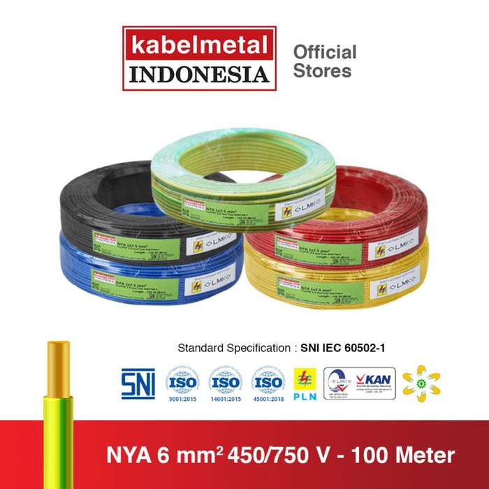 Kabel NYA 6 mm² 100 Meter Roll kabelmetal INDONESIA