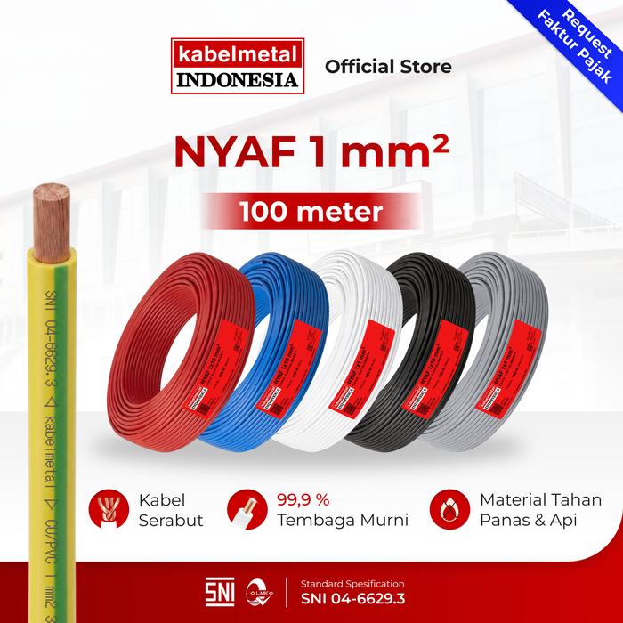 Kabel NYAF 1 mm 100 Meter Roll kabelmetal INDONESIA