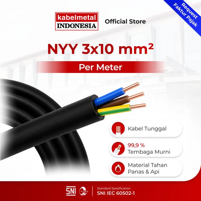 Kabel NYY 3x10 mm Per Meter kabelmetal INDONESIA