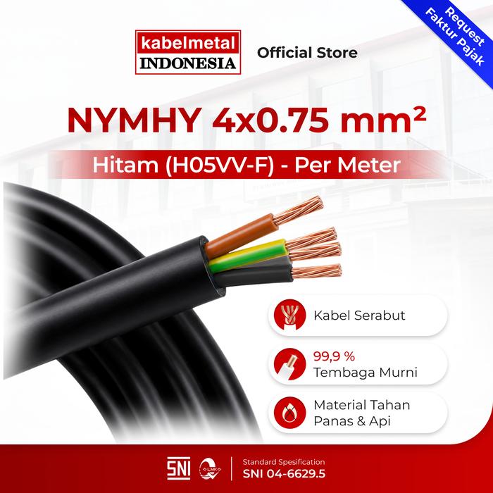 Kabel NYMHY NYYHY 4x0.75 mm Per Meter kabelmetal INDONESIA