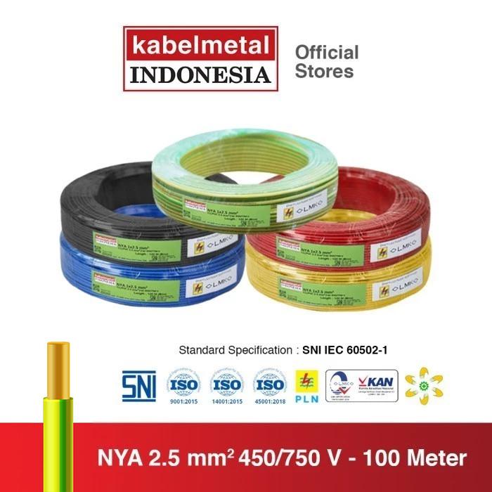 Kabel NYA 2.5 mm² 100 Meter Roll kabelmetal INDONESIA